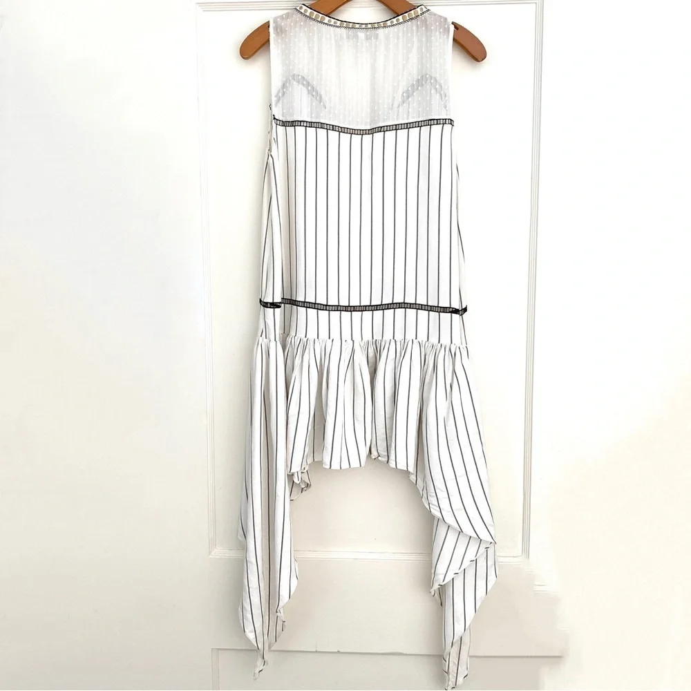 LUG VON SIGA Striped Asymmetrical Tunic Dress Top size 38
